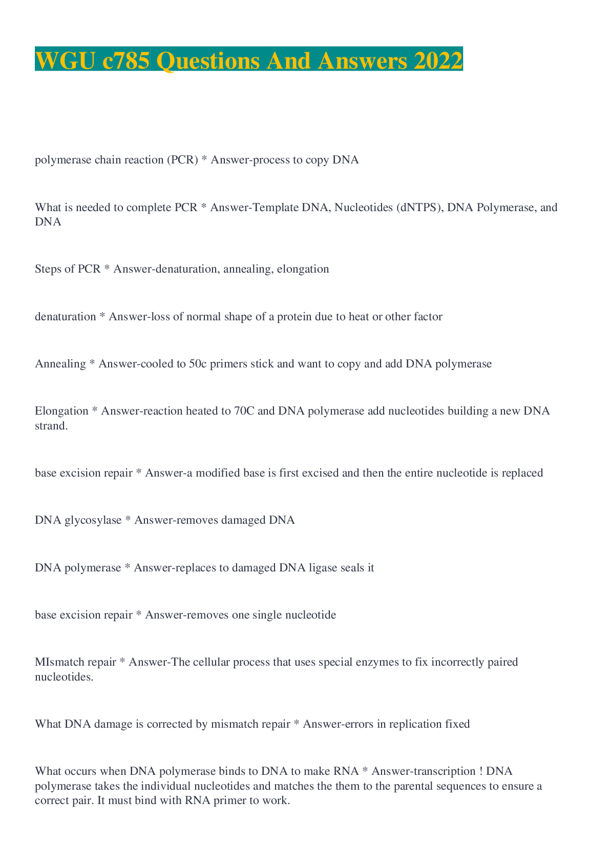 Preview of WGU c785 Questions And Answers 2022